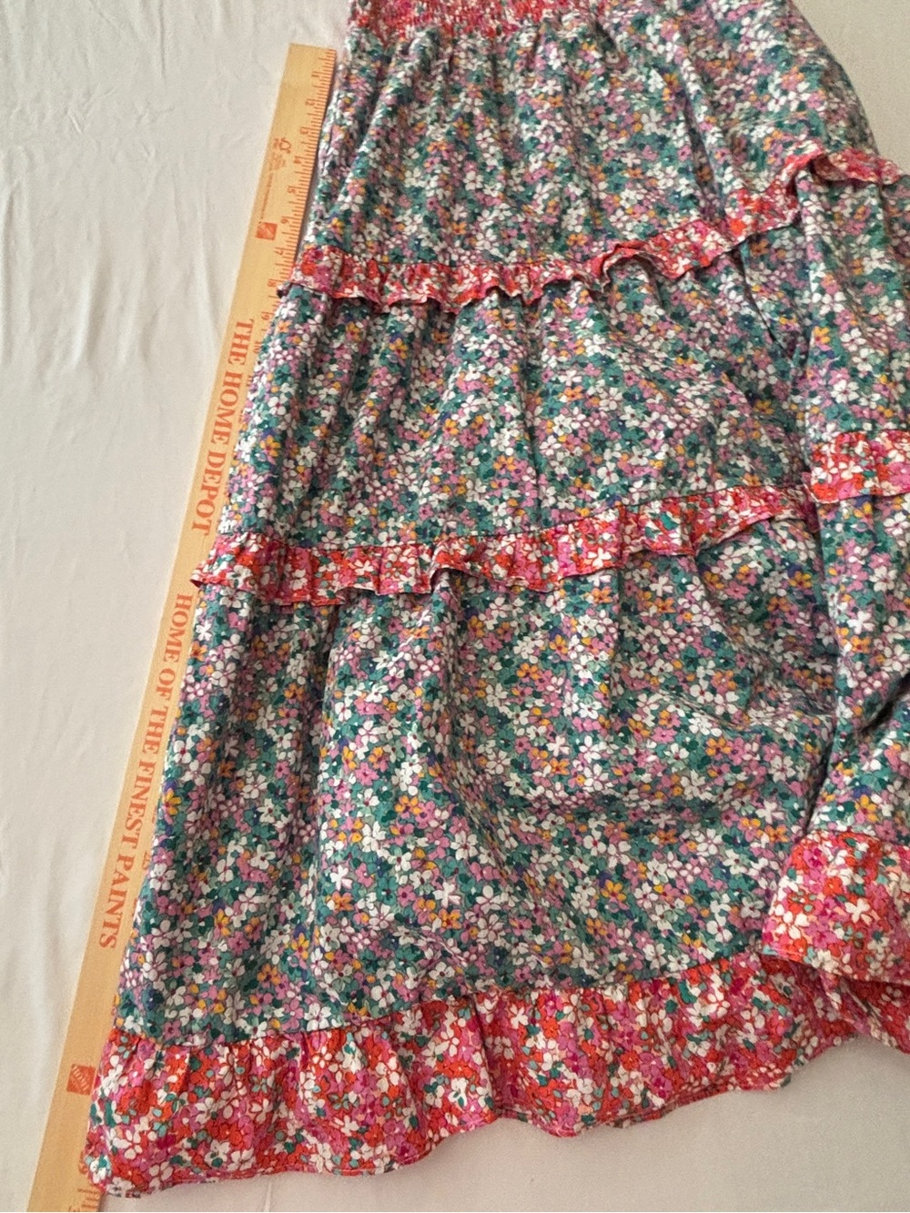 Ditsy Floral Summer Dress w/ V-Neck & Puff Sleeves 100% Cotton Women’s XL Boho - Picture 10 of 13